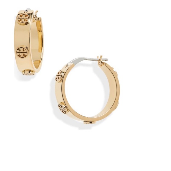 Tory Burch Jewelry - Tory Burch Miller Huggie earrings, gold NWT